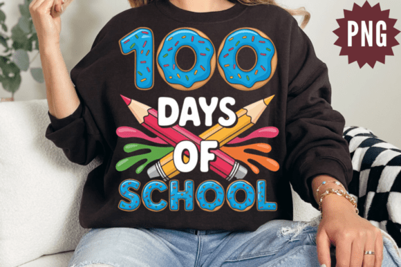 100 Days of School PNG, Teacher Sublimat