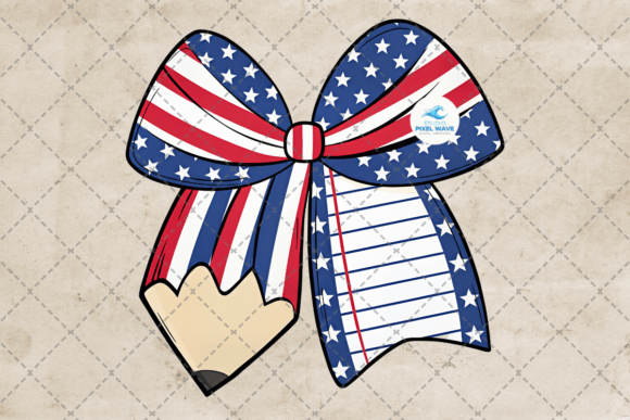 4th of July Teacher Coquette Bow Png