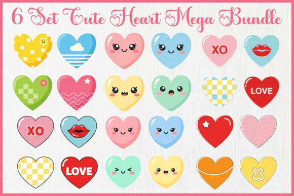 6 Set Cute Heart Mega Bundle: The Ultimate Resource for Modern Creators