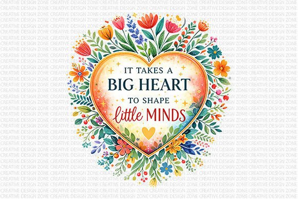 Big Heart Little Minds PNG: A Digital Asset for Educator Appreciation