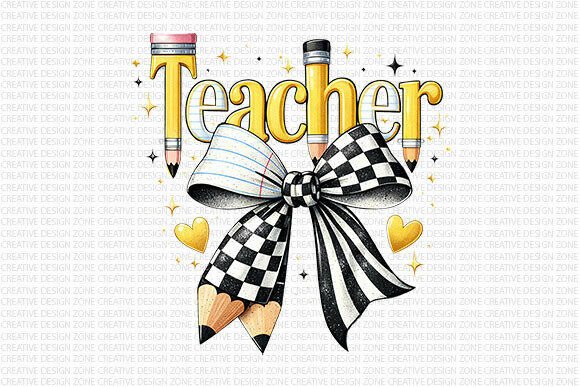 Celebrate Teachers with a Trendy Pencil Bow PNG