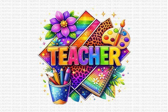 Colorful Teacher Leopard PNG: Elevating Your Designs with Bold Style