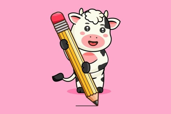 Cute Cow Drawing with Pencil