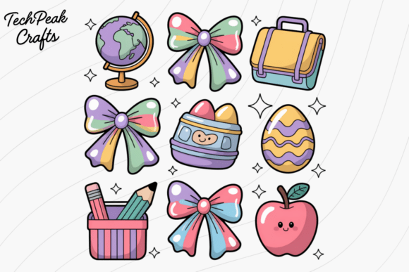 Cute School Icons PNG Bundle: Elevate Your Educational Designs with Kawaii Charm