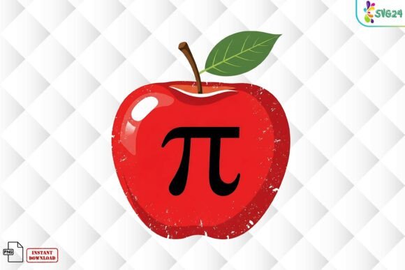 Elevating Math Education and Merchandise with the Pi Apple Math Teacher PNG Design