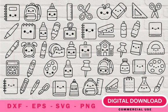 Revitalizing the Educational Craft Market with the School Supplies Outline SVG Bundle Cricu