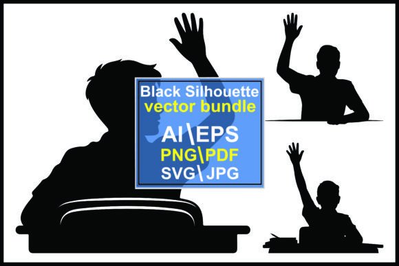 Silhouette Students Raising Hands at Desks: A Practical Resource for Educational Content