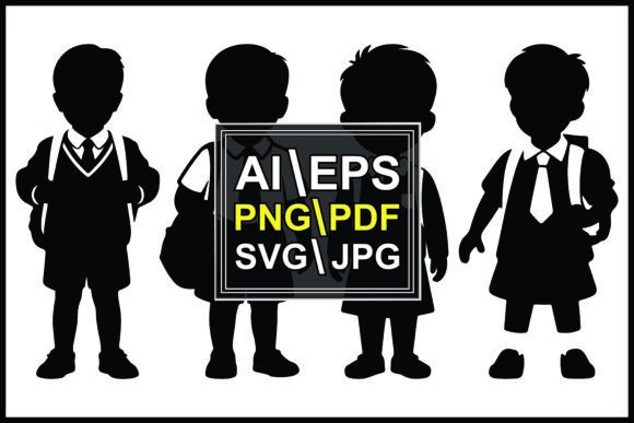 The Ultimate Collection of Silhouette Children in School Uniforms for Creative Projects